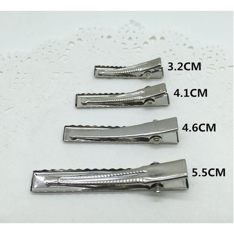 HJ Hair Clip Hairpin Metal Fittings, DIY, Silver, Approx. 100