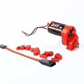 RCAWD 260% More Power 180 Motor SCX24 Transmission Gearbox & Shock Tower Set for Axial 1/24 SCX24 AX24 Series Upgrades Part Red