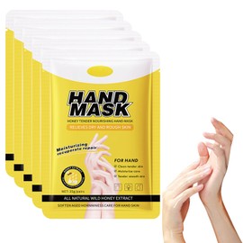 Eazerom 03 Handmasken 5 Paar, Feuchtigkeitsspendende Handschuh-Masken, Handhaut-Reparatur- und Erneuerungsmaske, Feuchtigkeitshandschuhe für trockene Hände