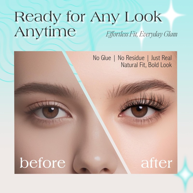 Bepholan Self Adhesive Eyelashes Natural Look Pre Glued No Glue