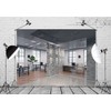 CORFOTO 7x5ft Fabric Modern Office Interior Backdrop for Zoom Meeting,