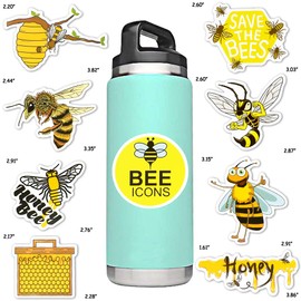 SUSIHI Bee Stickers for Kindle Kids Cute Bee Stickers Water Bottles Scrapbook Book Waterproof(50 Pcs)