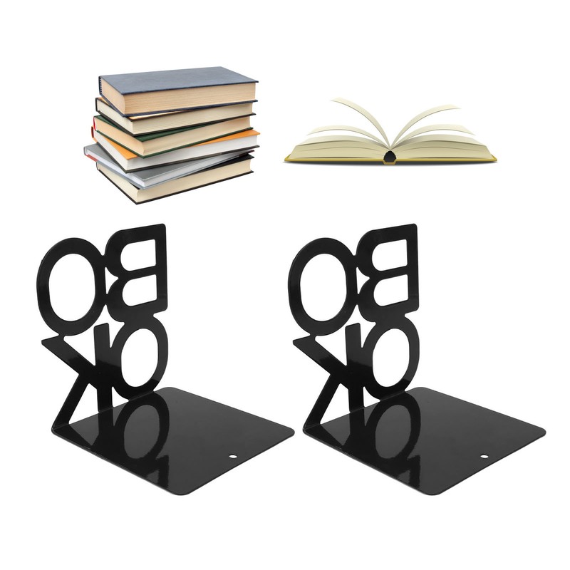 1 Pair Modern Bookend Non Slip Heavy Duty Decorative Book