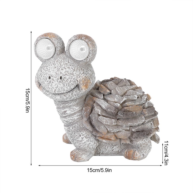 Outdoor Solar Powered Figurine Decorative Light Resin Tortoise Ornament for
