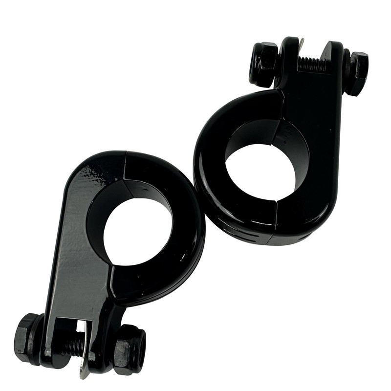 Universal Gloss Black Foot Peg P-Clamp mounting kits Compatible with