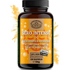 Sero Intenso® Energy Motivation Focus Capsules – Important: Laboratory Tested & Natural Effect (no chemicals) with Griffonia, L-Thyrosine, Chromium, Phenylalanine, Vitamin B12 and More I Vegan I