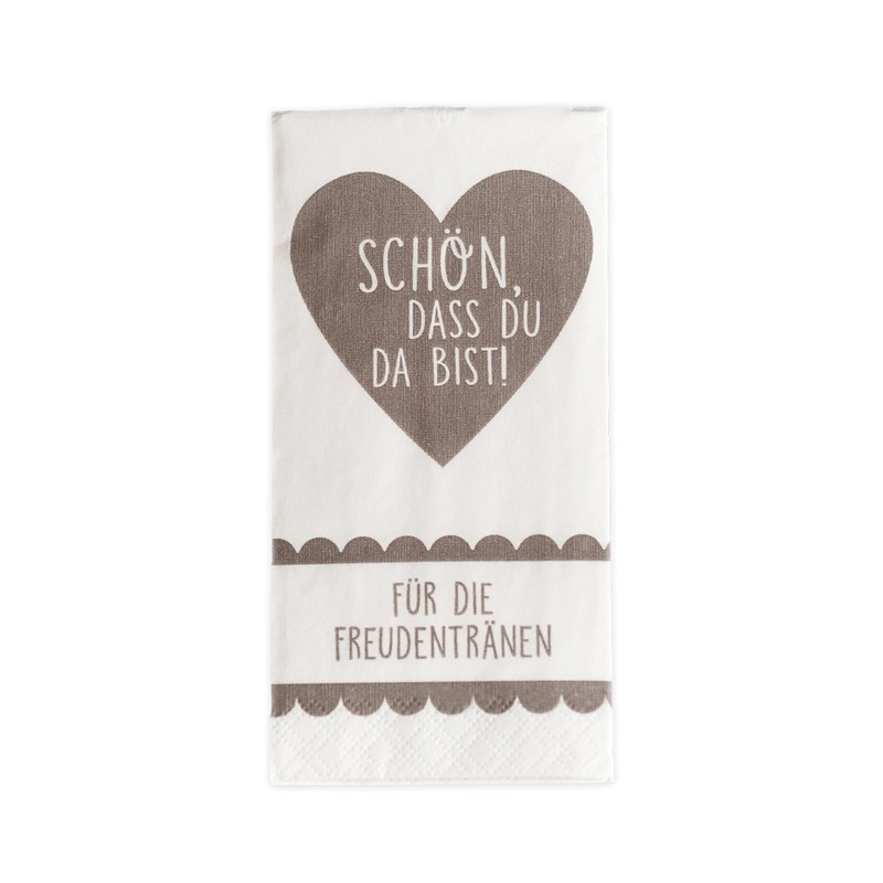 10 x 10 Handkerchiefs 'Schön, dass du da bist -