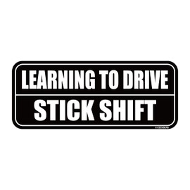 GEEKBEAR Learning to Drive Stick Shift Magnet (Black/Black) - Learning to Drive Manual Transmission Magnet for Car - Reflective Bumper Safety Warning Sign - No Stickers or Decals but Magnets