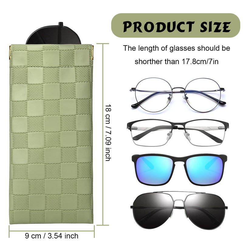 Sightor Sunglasses Case, 2 Pcs Soft Eyeglass Cases Checkered Sunglass