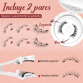 Pestañas magnéticas, Higu clace Pestañas magnéticas con aplicador, Aspecto natural Pestañas magnéticas sin delineador de ojos, No necesita pegamento (Style N)