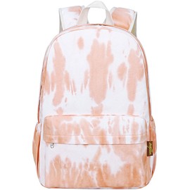 Lanona Canvas School Bag Backpack Girls or boy, Ranibow Style Unisex Zip Backpack School College Bag for Teens Girls Students Casual Lightweight Travel Daypack Outdoor(Orange)