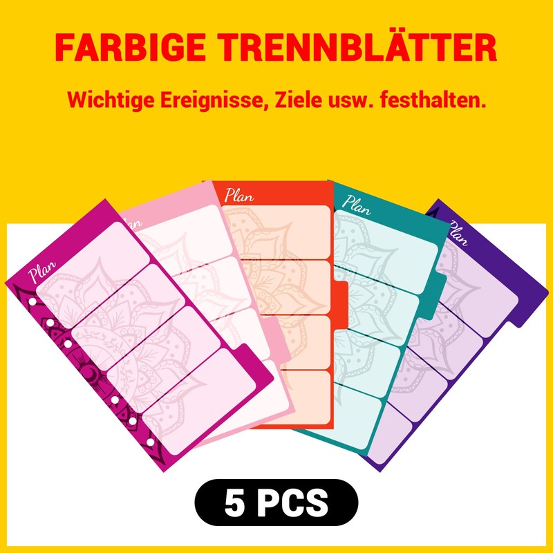 German Budget Planner with Coloured Dividers