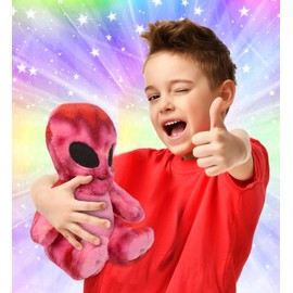 DolliBu Pink Tie-Dye Alien Super Soft Stuffed Animal, Cute Realistic Stuffed Animals for Girls, Boys, Adults Animal Gifts, Kids Nursery Decor for Newborn, Cuddly Soft Baby Plush Toys - 11 Inches