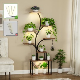 Plant Stand Indoor With Grow Lights, Plant Stand Indoor Tall, Metal Plant Stands Indoor Clearance, Tree Shaped Plant Rack Indoor (BlackTree)