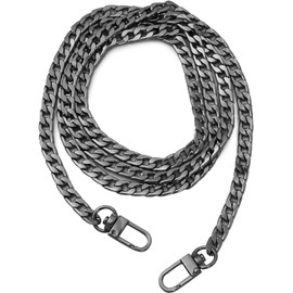 HUIANER Purse Chain with Buckles DIY Handbag Strap Shoulder Bag 120cm Long Metal Accessory Replacement Chain Strap (Gunmetal)