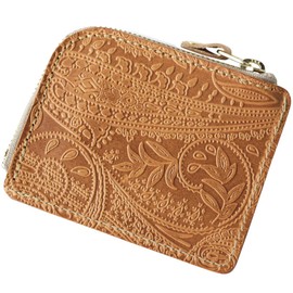 Vincent Crafted, Tochigi Leather, Paisley, L-Shaped Zipper, Mini Wallet, FARIA Small Wallet, Women's, Men's, Compact Wallet, Made in Japan, Nume