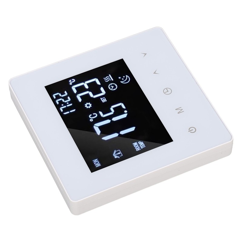 White Intelligent Thermostat Touch Screen 16A LCD Display Smart Temperature