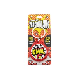 Keyring Super Torch with Name Emil - as a Gift - Individual with Name and Saying