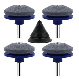 Ruspela Lawnmower Blade Sharpener 5 Pack Multi-Sharp Grinder Wheel Stone Sharp Rotary Universal Lawnmower Sharpen Kit for Power Drill Hand Drill