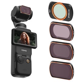 REYGEAK Pocket 3 ND CPL Filter Kit for DJI OSMO Pocket 3, 4 Pack Magnetic ND16 ND64 ND256 CPL Polarizing & Neutral Density Filter HD Multi-Layer Optical Glass/Aluminum Frame