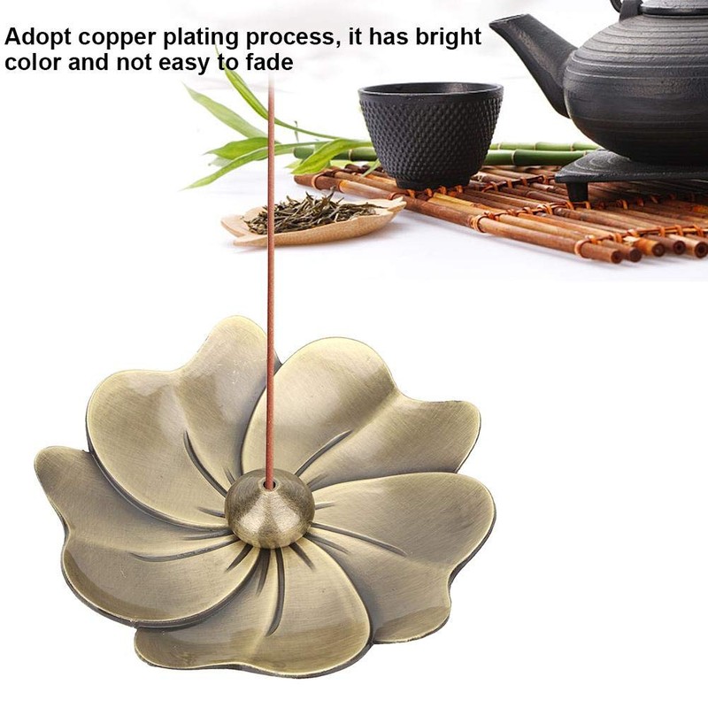 Mini Pure Copper Incense Holder Lotus Flower Incense Burner Coil