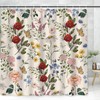 AnyDesign Wildflower Shower Curtain 72 x 72 Inch Retro Flowers