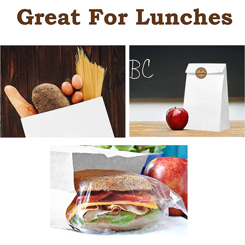 Paper Lunch Bags Kraft White and Brown for Small Business