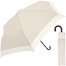 Parasol, For Rain or Shine, Women's, Foldable, Lightweight, Compact, Bi-Color, 21.7 inches (55 cm), Beige, Back Coat, UV 99.9.9, Blackout 99.9%
