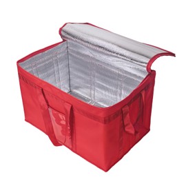 Yalin XXXL Large Insulated Cooler Bag, Styrofoam Cooler of Keep Food Hot or Cold, Reusable Double Zipper Food Delivery Bag for Grocery Shopping, 23" W x 15" H x 14" D (Red, 3XL)