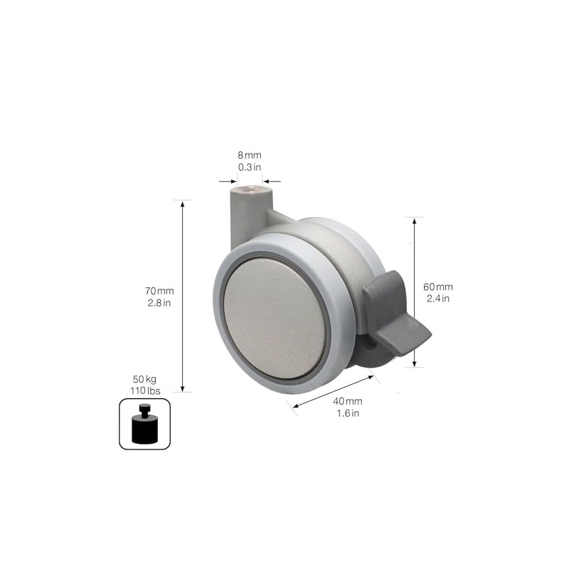 Wagner Design 01003001 Furniture Castor / Double Castor - Soft