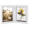 5x7 Picture Frames Double Hinged MDF Wood White Shadow Box