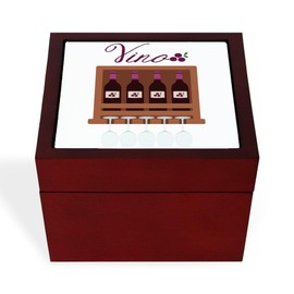 CafePress Vino Memory Keepsake Jewelry Box, 5"x5"x3.75"