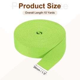 sourcing map 10 Yards Nylon Webbing Strap, 1 3/8-inch(38mm) Flat Webbing Straps Nylon Heavy Duty Webbing Strap for Luggage Strap Backpack Repairing DIY Crafting, Bright Green