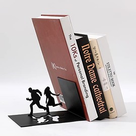 I-TOTAL® - Cute Metal Book Stand Bookends Bookends for Shelf/Table (Escape)