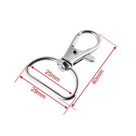 30Pcs 1 Inch Metal Swivel Clasps Lanyard Snap Hooks Keychain Clip with D ring Lobster Claw Clasp for Purse Pets Collar Strap Webbing Key Rings Hardware Sewing Crafting Making (25mm)