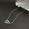 ALRNBY Silver Necklaces for Women Double Heart Necklace Gold/Silver Dainty