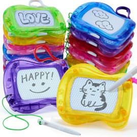 JOYIN 12 Pcs Mini Magnetic Drawing Board, 6 Erasable Keychain Drawing Board, Writing Pad for Boys and Girls, Party Favors for Kids 8-12, Classroom Prize, Birthday Goodie Bag Stuffers