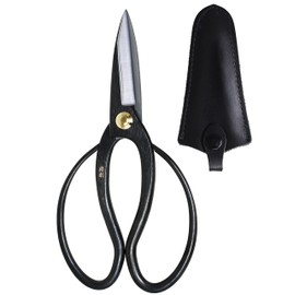 KAKURI Bonsai Scissors Long Blade Made in Japan 8", Japanese Carbon Steel Blade, Large Okubo Shears for Bonsai and Garden Use