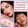 3 Colors Blush Stick with Makeup Sponges,Matte Solid Cream Blush,Multi-Use