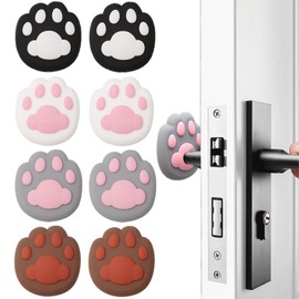 8 Pcs Door Stoppers for Wall, Door Knob Wall Protector Door Silencer Wall Covering Panels Door Bumper Self Adhesive Cute Cat's Paw Wall Decor