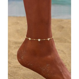 KELAIEN Anklets for Women Waterproof 14K Gold Plated Beach Ankle Bracelets