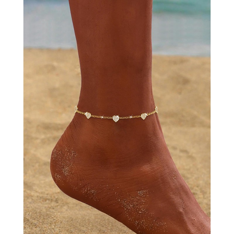 KELAIEN Anklets for Women Waterproof 14K Gold Plated Beach Ankle