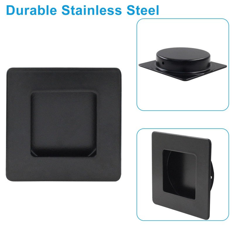 Jiozermi 2 Pack 2-3/4 Inch Black Square Recessed Pulls, Finger