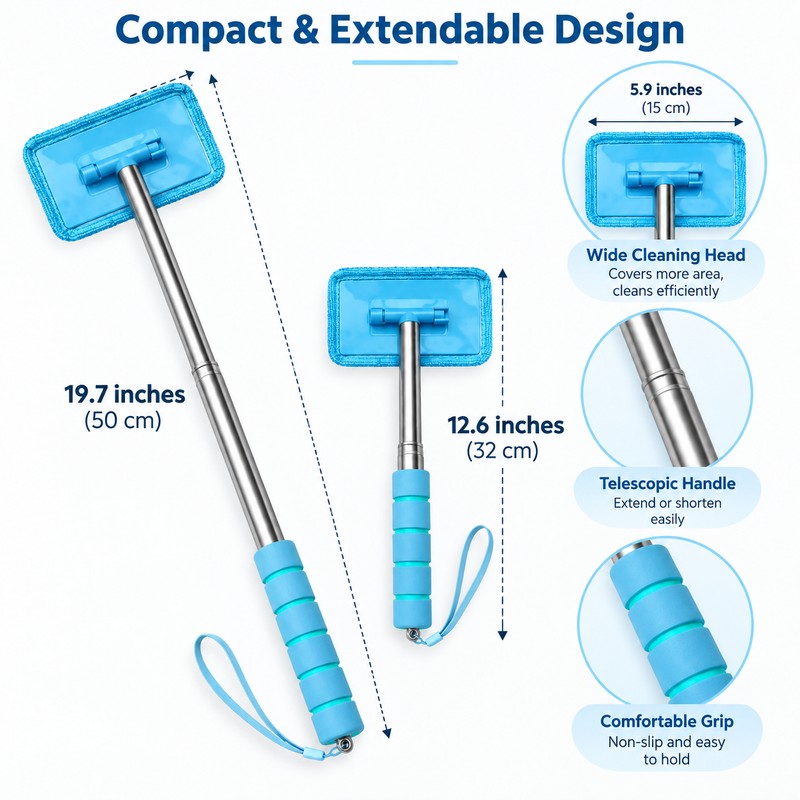 Telescopic Car Windshield Cleaner with Water Scraper – Long Handle