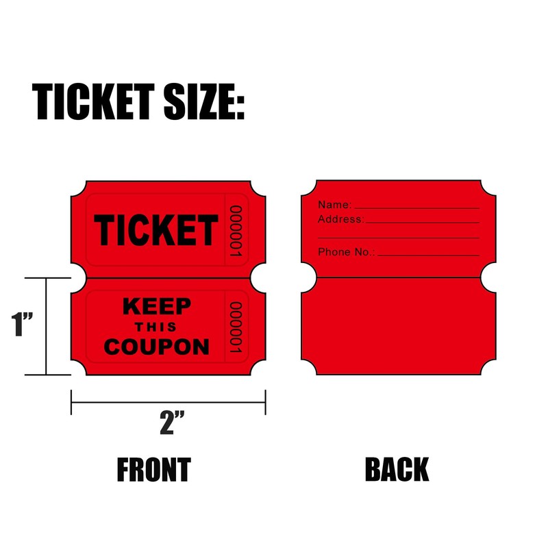 DNB 4000 Pairs Raffle Tickets - 4 Color Set of