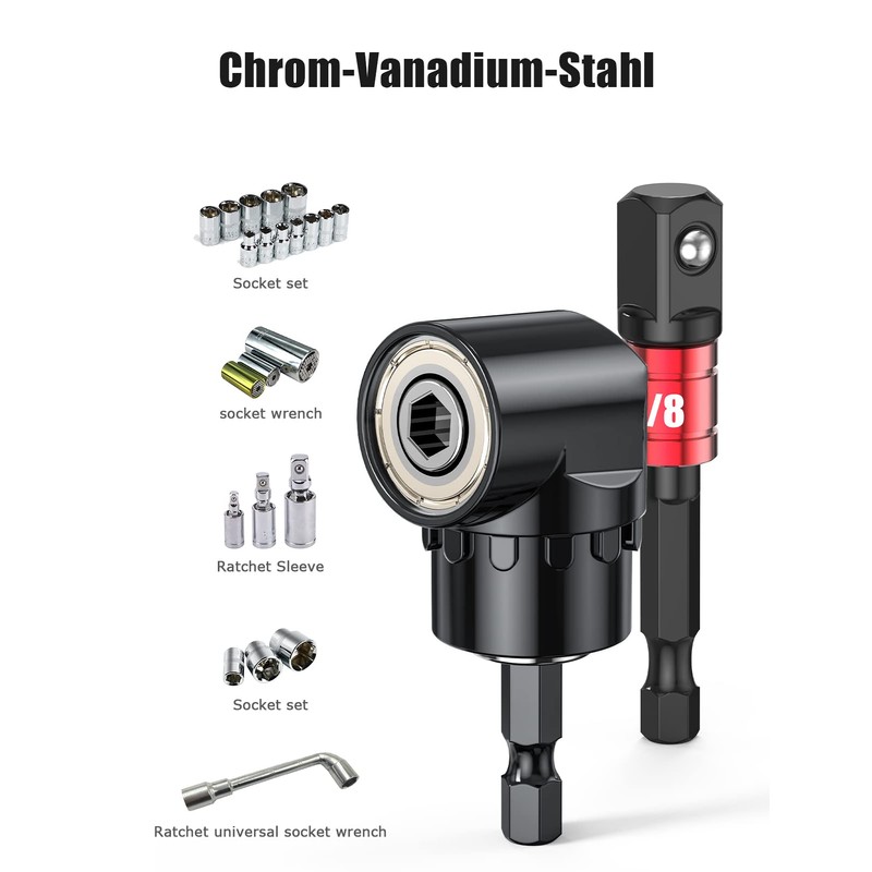 Angle Drill Attachment, Mellbree Cordless Screwdriver Angle Attachment 105° Attachment