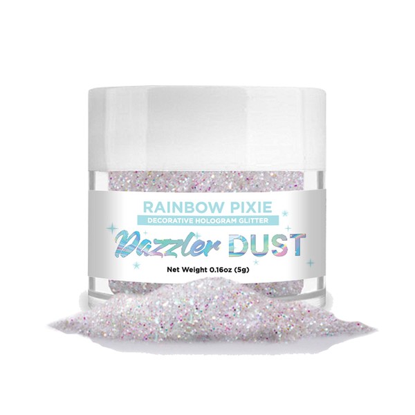 BAKELL Rainbow Pixie Art & Craft Glitter, 5g Jar | DAZZLER DUST | Non-Toxic Decorating Glitter | Arts, Crafts, Slime, Glue, Paint, Face & Body (Rainbow Pixie)