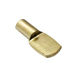50 Pack Rok Hardware Heavy Duty 1/4" (6.35mm) Shelf Pin Spoon Shaped Cabinet Support Pegs Holder, Metal, Brass Finish - ROKSP14B