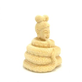 Kurita Buddhist Statue [Morotenjin] Ugajin Okina Statue Only (Total Height 3.3 inches (8.5 cm), Width 2.8 inches (7 cm), Depth 2.6 inches (6.5 cm)), Luxury Wood Carving in Cypress Wood 14707