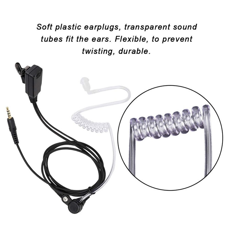 GOWENIC Auricular Walkie Talkie con Tubo Transparente de Aire de